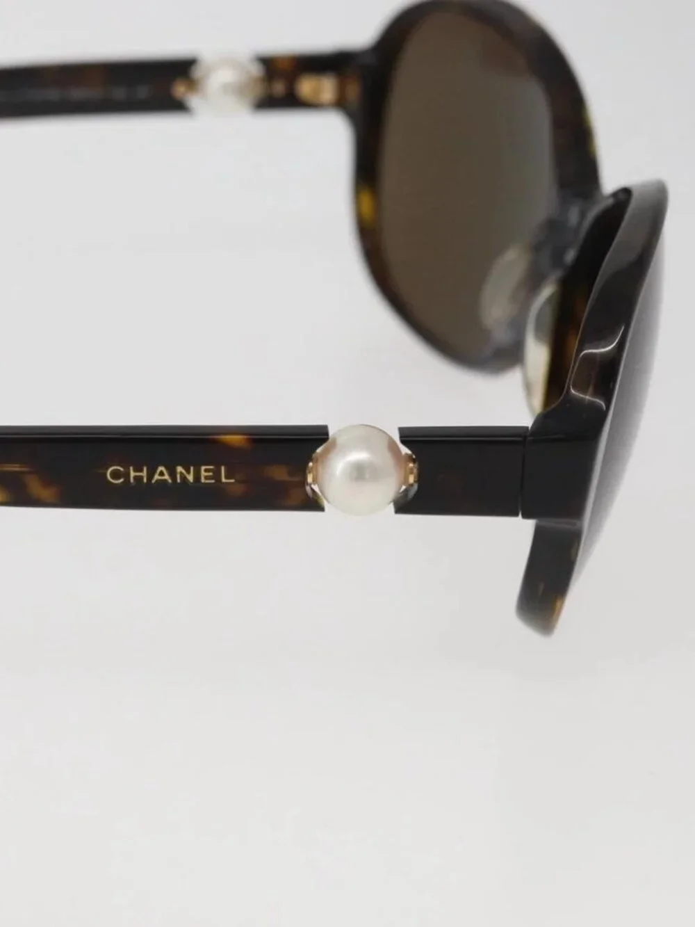CHANEL Tortoise Sunglasses plastic Brown CC Auth 162588